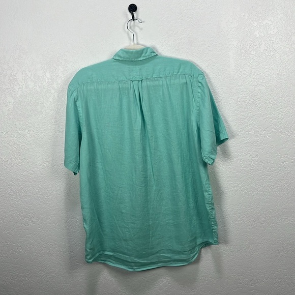 Polo by Ralph Lauren Men's Light Green Button Down Shirt Linen Short Sleeve Sz L - Picture 6 of 7